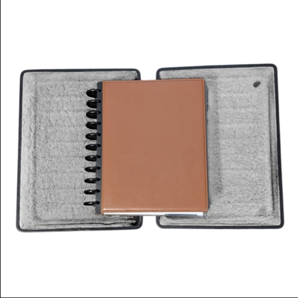 TUL Note-Taking System Discbound Notebook, Letter, Brown Leather+ 2 Mesh Baskets